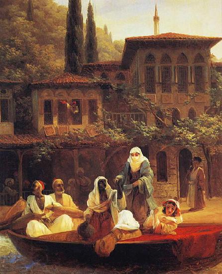 Ivan Aivazovsky Boat Ride by Kumkapi in Constantinople oil painting picture